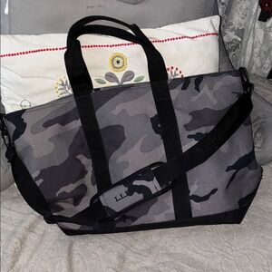 L.L. Bean Black and Gray Camouflage Duffel Bag